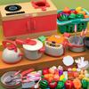 Kids' Pretend Play Stove Kitchen Set with Cuttable Vegetables - Perfect Gift for Boys and Girls