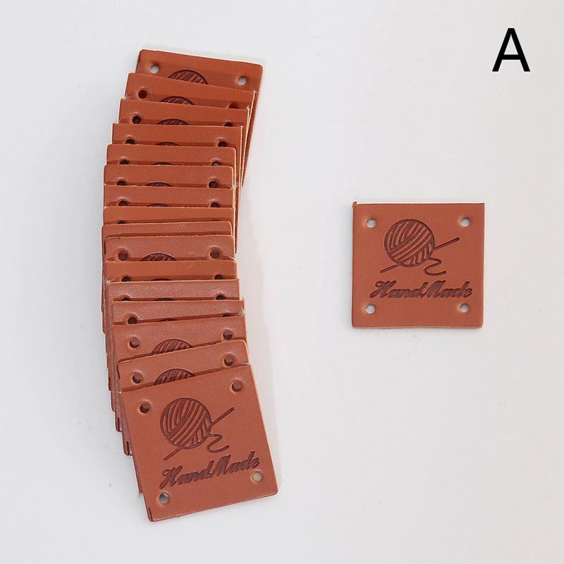 20Pcs Handmade With Love Labels Tags Synthetic Leather Garment Sewing Crafts Diy