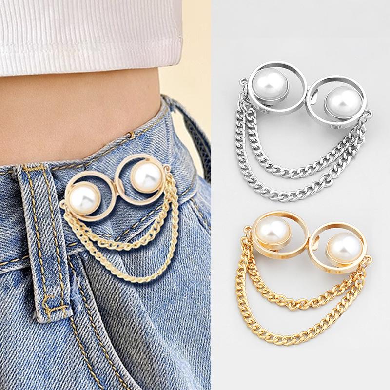 Джинсы Пуговица Регулятор Для Брюк Юбки Кнопка Жемчуг Кисточка Застежка Брюки Булавка Для Бесшовных Джинсов Пряжка Для Талии Аксессуары