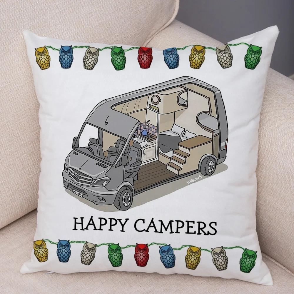 Мультяшный дом дорожная машина кемпер серия чехол для подушки наволочка украшение жизнь дом наволочка подходит для дивана спальни комнаты