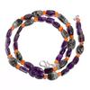 Natural Amethyst Rutile Quartz Carnelian Gemstone Beads Necklace 17" UB-4025 UB-4025