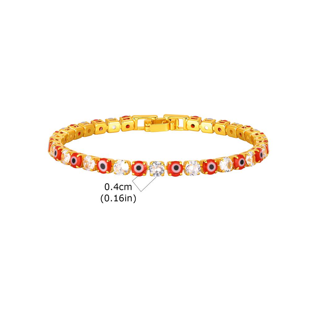 Bohemian Fashion Evil Eye Tennis Bracelet AAA Cubic Zircon Turkish Blue Devil Eye Chain Bracelets for Women Luxury Jewelry Gift