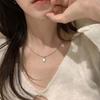 Jewelry Accessories Silver Heart Pendant Clavicle Chain Simple Pendant Chain  Birthday