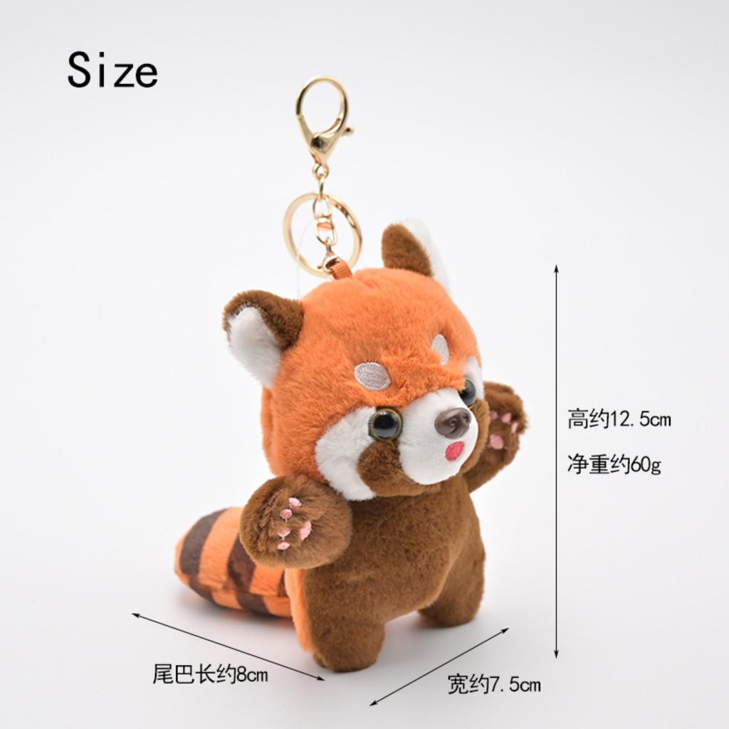Cute Raccoon Plush Pendant Keychain 3D Eyes Lovely Long Tail Raccoon Plushies Ornament Backpack Accessorie Gift