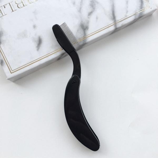 Folding Eyelash Comb Lash Separator Mascara Lift Curl Metal Brush Makeup Tool
