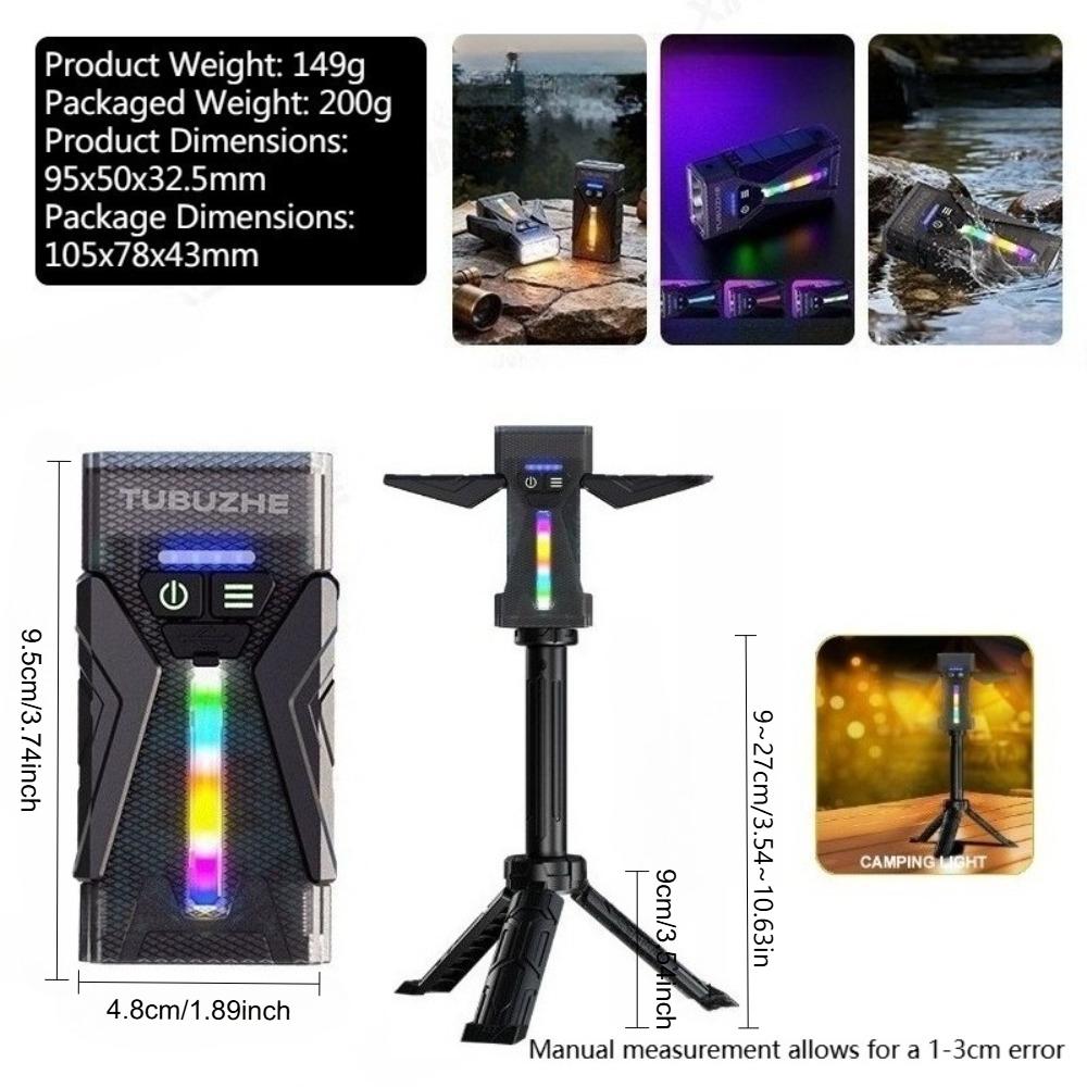 Перезаряжаемый EDC фонарик с RGB боковым светом Супер яркий карманный фонарик Водонепроницаемый для повседневного ношения/Кемпинга/Чрезвычайных ситуаций