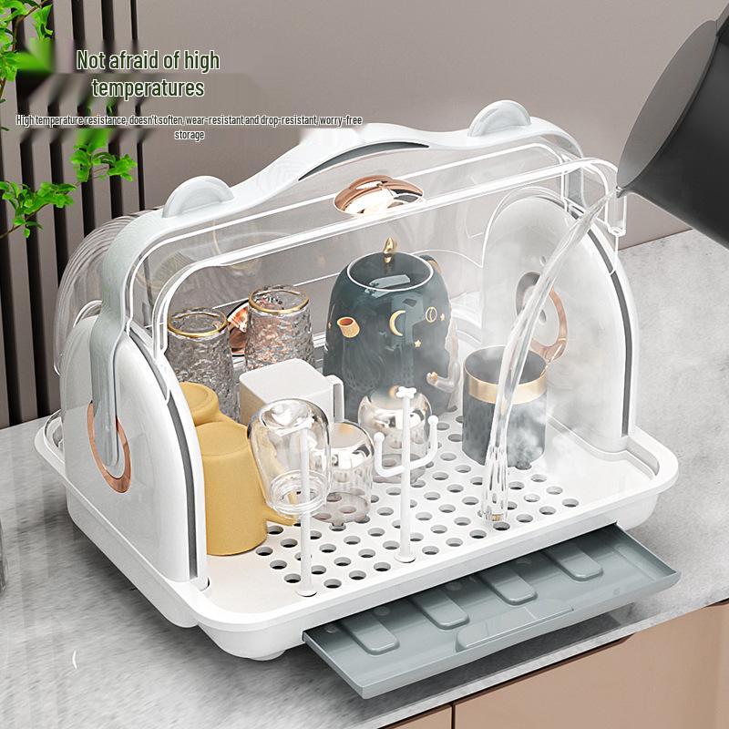 Пылезащитный настольный подстаканник и поддон для сушки стаканов и чайных чашек