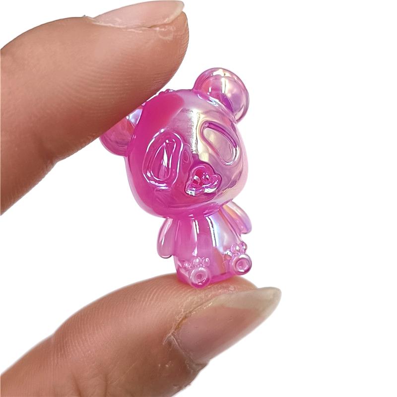 5 шт., УФ-фантомный цвет, стерео бусины в виде панды с задним отверстием, модные ювелирные изделия, серьги «сделай сам», ожерелье, аксессуары ручной работы