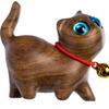 Украшение для кошек из зеленого сандалового дерева и черного дерева - креативная деревянная резьба в виде котенка