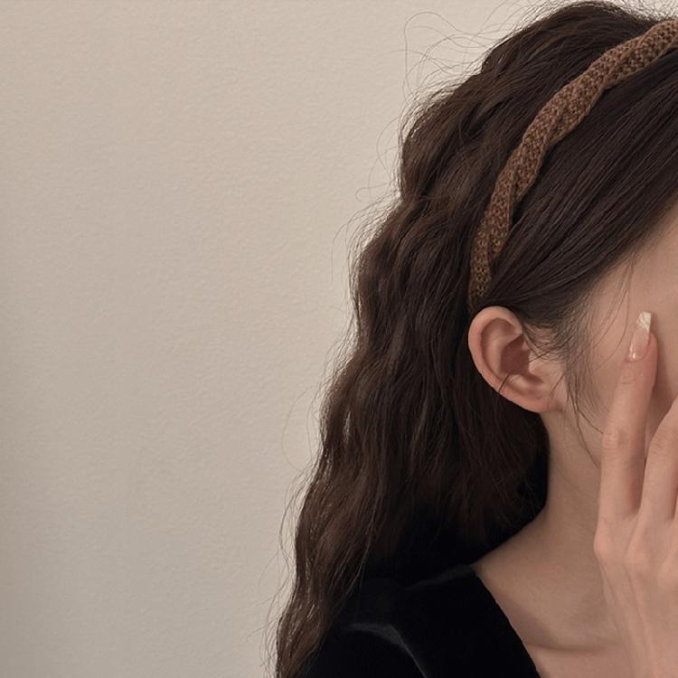 French Style Knitted Hairband Simple Headband Face Washing Hairhoop for Women