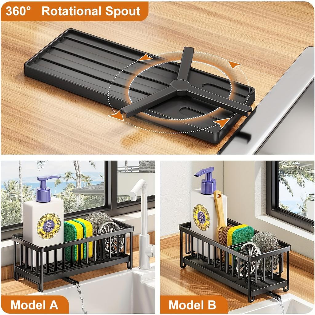 1 шт. подставка для слива губки, кухонная раковина из нержавеющей стали, держатель губки с разделителем, щетки для мытья посуды, хранение губки, принадлежности для домашней кухни