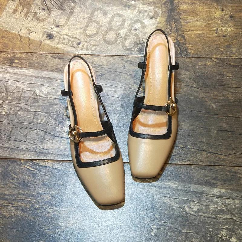 Женские туфли на плоской подошве, модные и универсальные, квадратный носок, французские туфли Мэри Джейн, женские новые летние туфли-бини на мягкой подошве