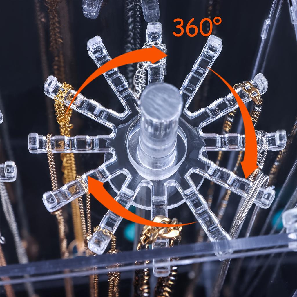 Подставка для ожерелий, прозрачный органайзер для ожерелий с 24 крючками