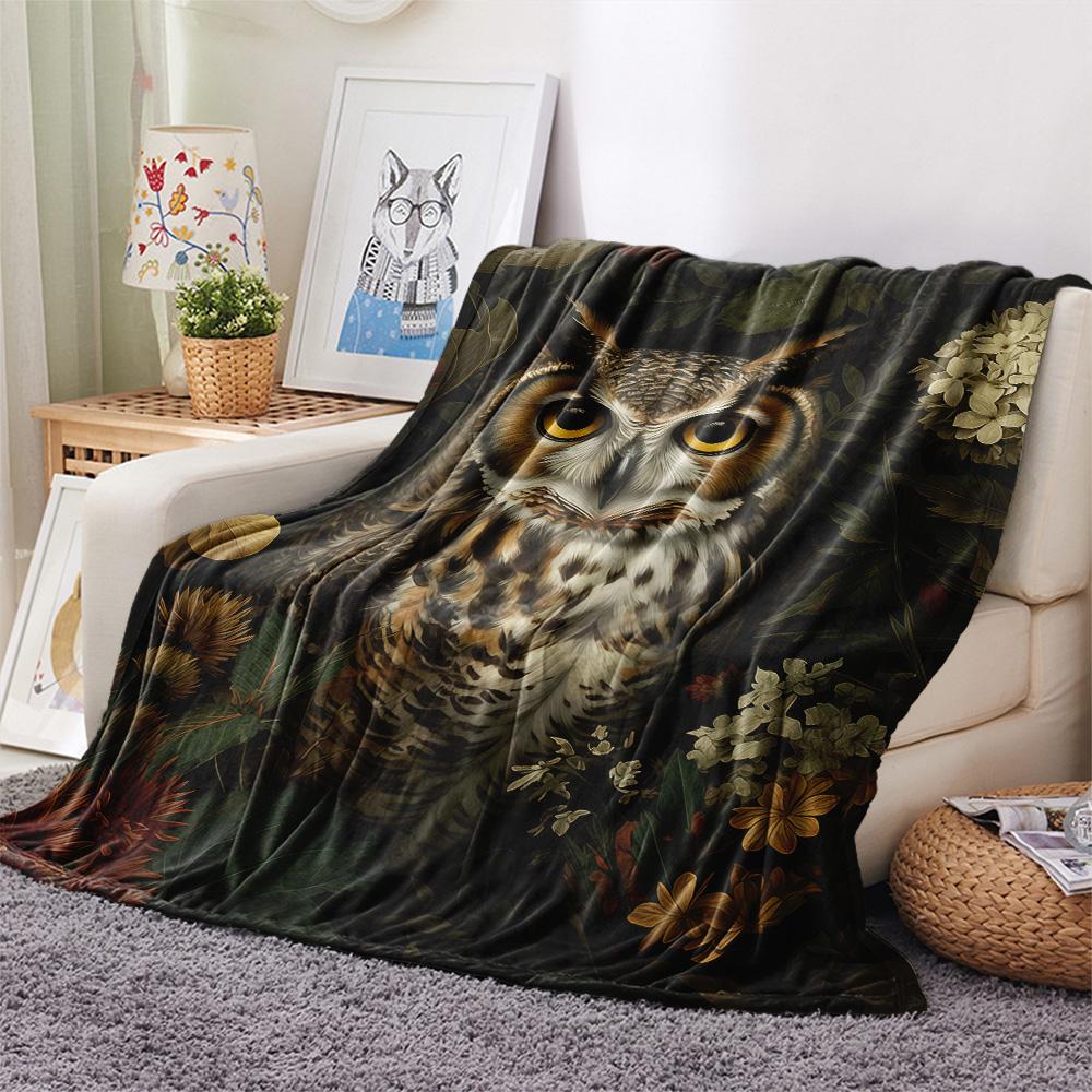 1PC Floral Daydream Print Flannel Blanket, High quality Comfortable for All Seasons, Home Decor, Warmth and Comfort