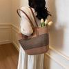Straw Bag Women's Handbag Seaside Tote Bag Large Capacity Woven Shoulder Bag Rattan Straw Bag Bucket Bag