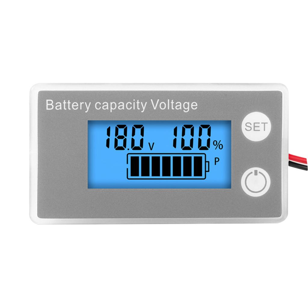 Universal LCD Voltmeter Battery VoltTester Panel DC8-100V VoltGauge VoltmetreMonitor with Percentage Display Backlit