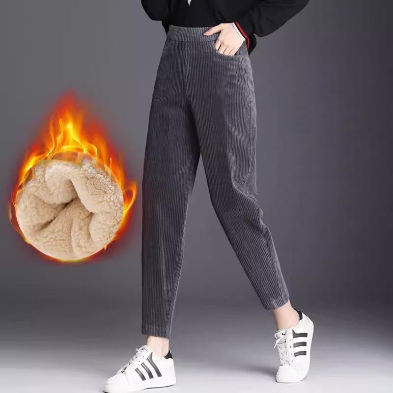 Утолщенные вельветовые брюки-харен для женщин осень-зима для женщин