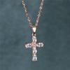 2021 Fashion Glitter Women Sexy Party AAA Zircon CZ Stone Girl Cross Pendant Necklace Chain for Women