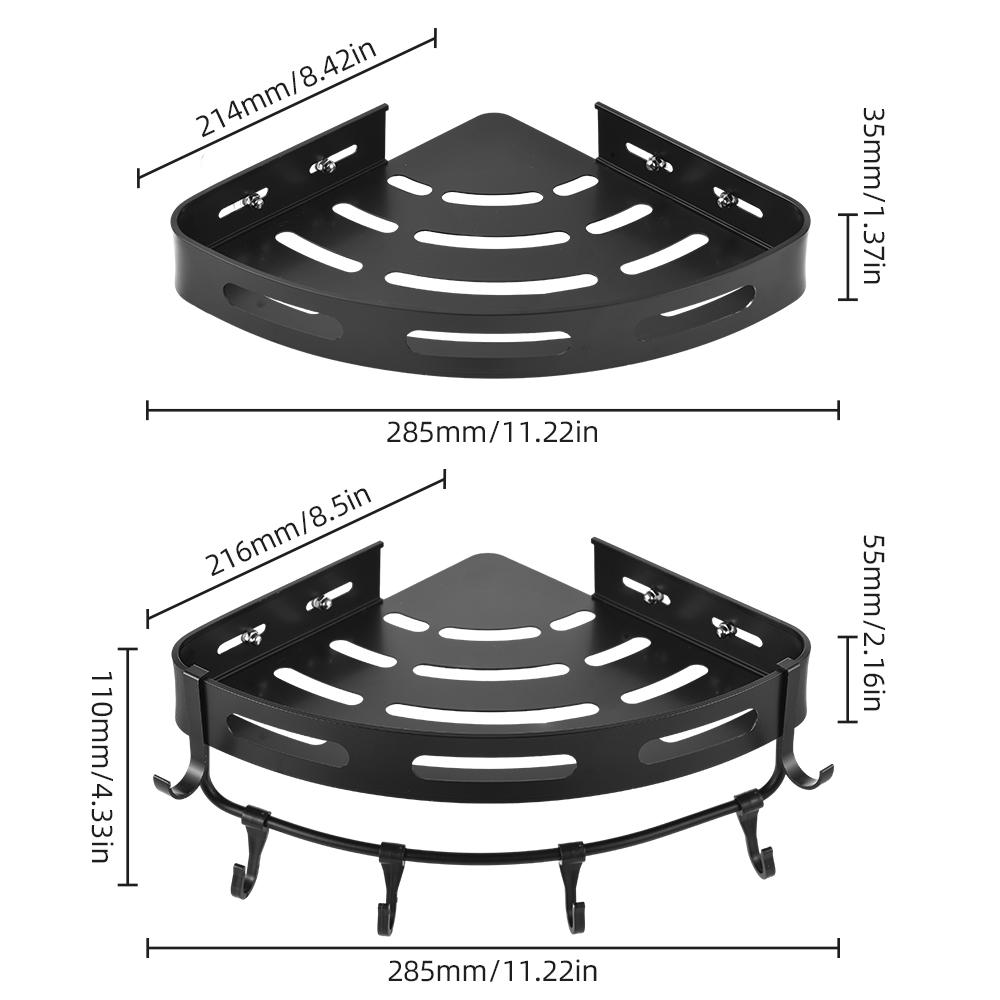 Угловая душевая кабина из алюминиевого сплава, 3-уровневая настенная полка для хранения органайзера для душа в ванной комнате с