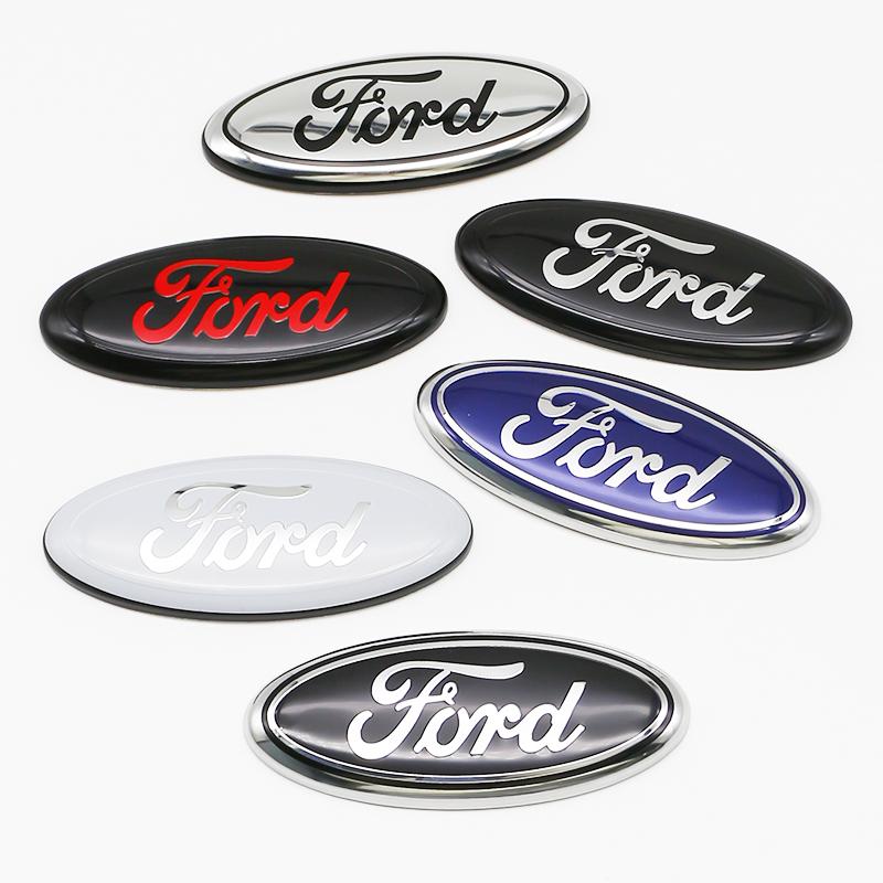11.5cm Car Front Grille Logo Trunk Accessorie Hood Sticker For Ford Focus Fiesta mk6 mk7 Mondeo Ranger S-MAX Kuga EcoSport B-MAX