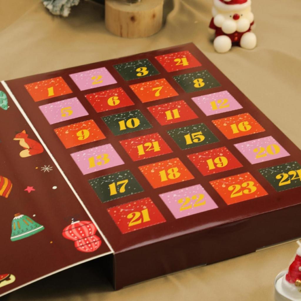 2026 DIY Empty Countdown Calendar Box 24Days Refillable Calendar Christmas Boxes New Year Holiday Box For Candy Window Fireplace