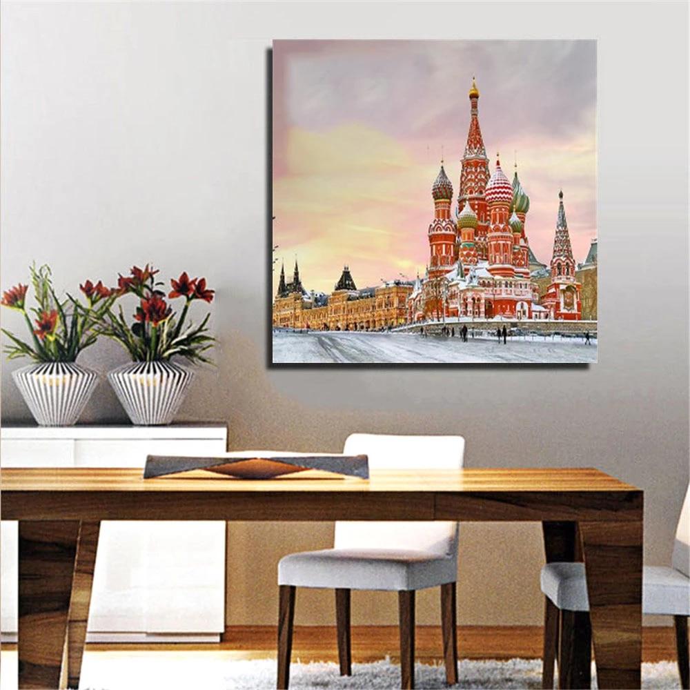 Алмазная картина, вышивка крестом, церковь, полная квадратная круглая дрель, ремесленная Алмазная вышивка, распродажа, зимний пейзаж, подарок ручной работы