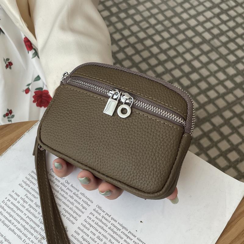 Women's Minimalist Genuine Leather Coin & Key Purse - Double Zipper Design for Lipstick & Coin Storage (2025 Edition)