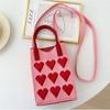 Стильная сумка Love Knit Handbag Crossbody для женщин, мобильная сумка через плечо, сумка ручной работы, многоразовая сумка для покупок