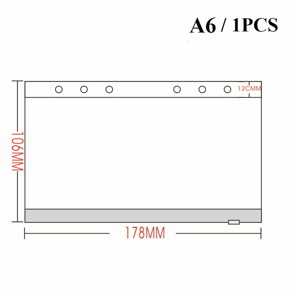 1/5PCS New Plastic Loose-leaf PVC Storage Pouch Bag Matte Clear Zip Lock