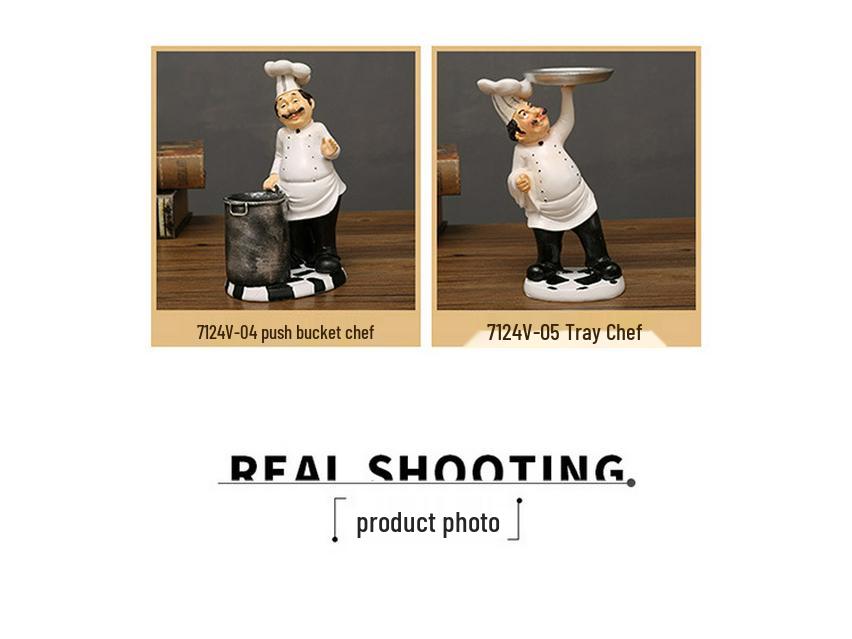 European Chef Figurine - Decorative Ornament for Home, Cafe, Cake Shop, or Living Room