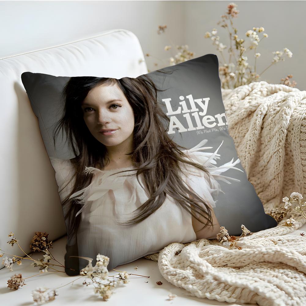 Cushion Cover Linen SkinFriendly Soft Decorative Case for Sofa Home Decor Singer LLily Allen Pillow cover