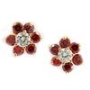 [L7475] - Red Gold Plated 'Crystal Flowers' Earrings