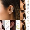 Women Geometric Fashion Zircon Ear Wrap Butterfly Ear Cuff Earrings Fake Piercing