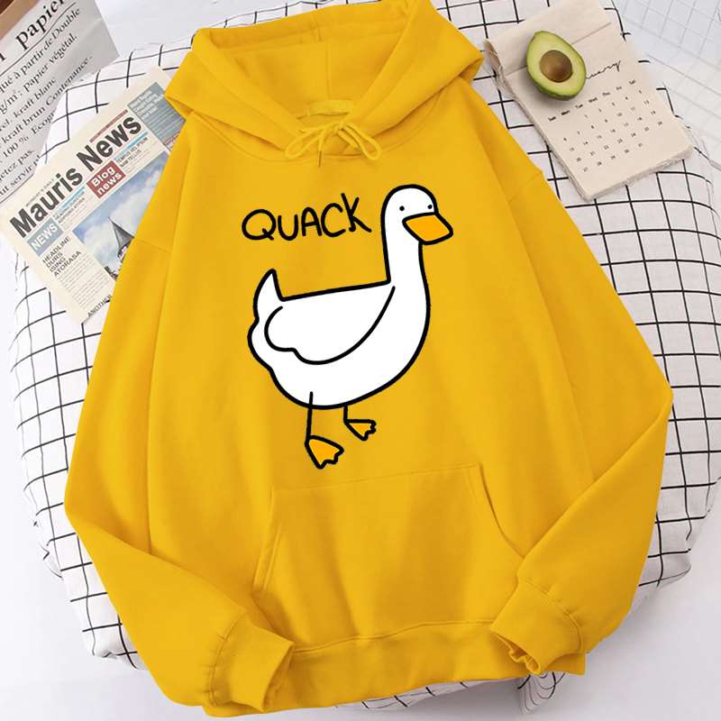 Cute Cartoon Duck Pattern Printed Hoodie Women Casual Fashion Hoodies Women Y2k Pullover Sweatshirt Oversized Unisex Clothes