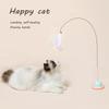 Suction Cat Teasing Rod Steel Wire Feather Replacement Head Bite Resistant Detachable Long Rod Self Hi Pet Cat Toy