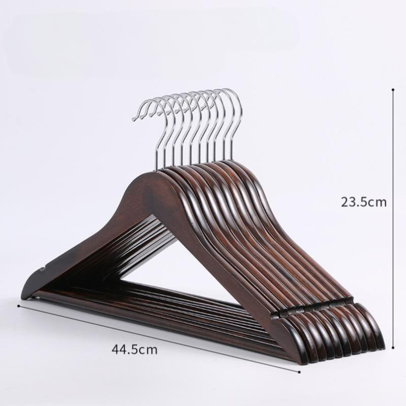 2/4 Wooden Hangers Solid Wood Hangers Clothing Store Wardrobe Wooden Clothes Hangers Home Seamless Adult Clothes Rack