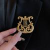 Pinkdudu Fashion Classical Elegant Harp Brooch Romantic Luxury Music Art Creative Brooch Pins for Women Jewelry Gifts PD1269