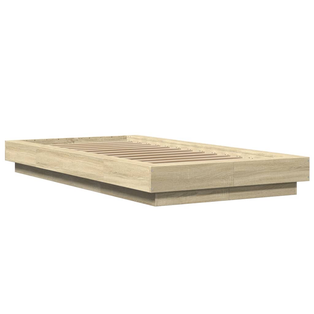 Bed Frame in Sonoma Oak 75 x 190 cm Particleboard