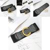 European Style Wide Faux Leather Belt For Dresses And Coats With Elastic Waistband 2021 Fall Collection