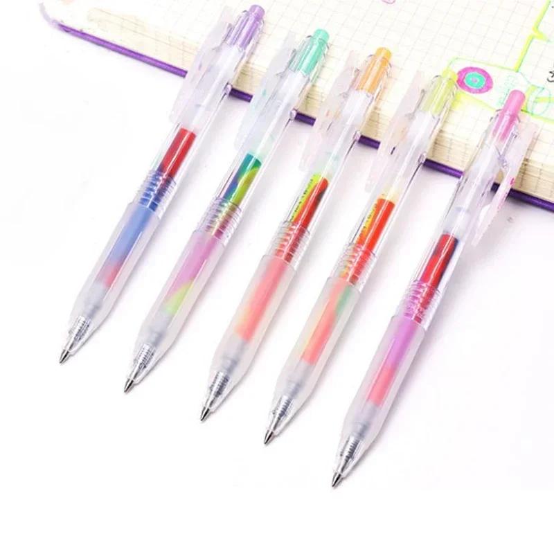 0.5mm Gel Pen Sets Retractable 5pcs Color Japanese Pen Quick-Drying for Writing Drawing Scrapbooks Journals School Stationery