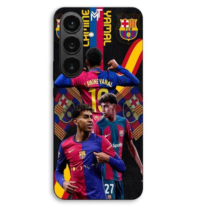 Coque de téléphone - MANIACASE - Samsung Galaxy S26 Plus - Silicone TPU - Noir - FC Barcelone Wallpaper