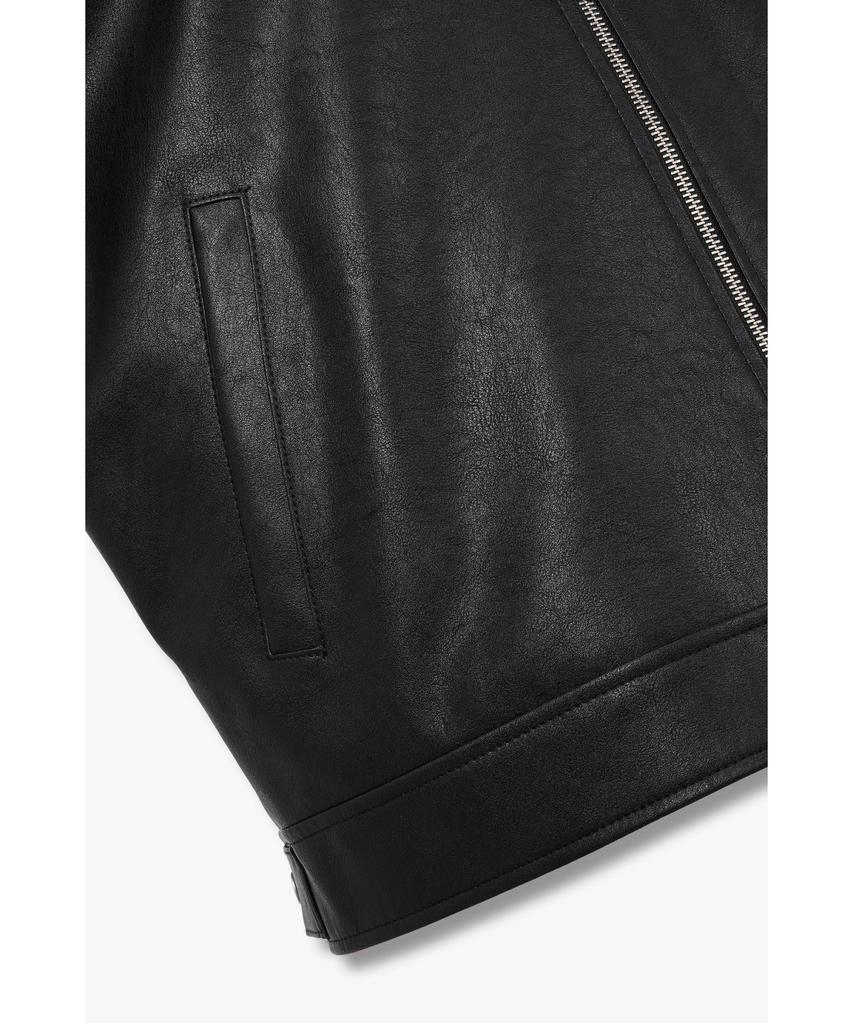 Studio Tomboy [Men] Synthetic Leather Zip-Up Jumper _Black_91M6361831