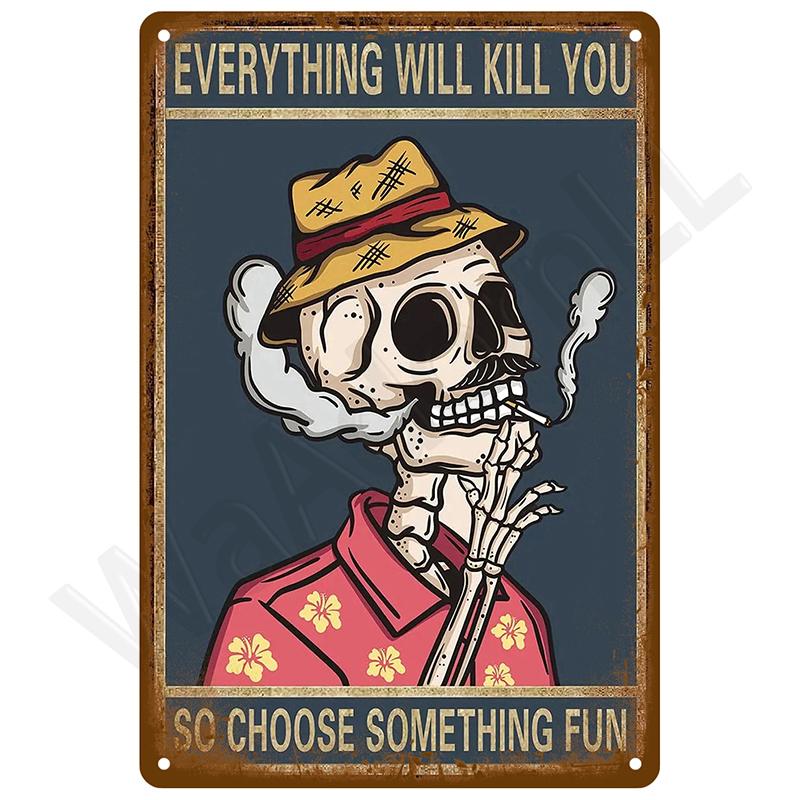 Металлические таблички Винтажные металлические пластины Постеры Ретро Настенное искусство Барные аксессуары Мужская пещера Жестяная табличка Комната Предмет декора Роскошный домашний декор Украшения