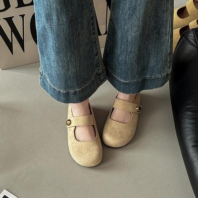 Модные универсальные кожаные туфли, повседневные ретро туфли Мэри Джейн, женские летние новые простые туфли-балетки с ремешком на одной пуговице, одинарные туфли