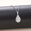 Teardrop Moonstone June Birthstone 925 Silver Necklace for Women [Coai]