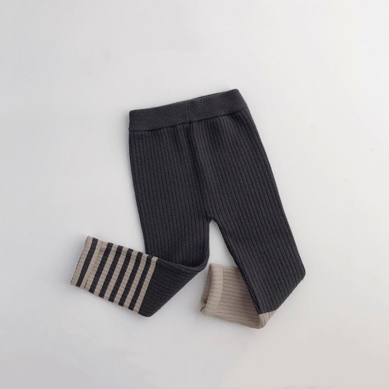 Леггинсы для девочек, брюки из хлопка, длинные трикотажные брюки, детские облегающие брюки в рубчик, повседневные эластичные брюки, зима-осень