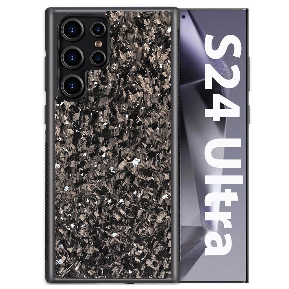 Для Samsung Galaxy S24 Ultra Магнитный чехол Кованая текстура Арамидное волокно+ТПУ Противоскользящая крышка для телефона