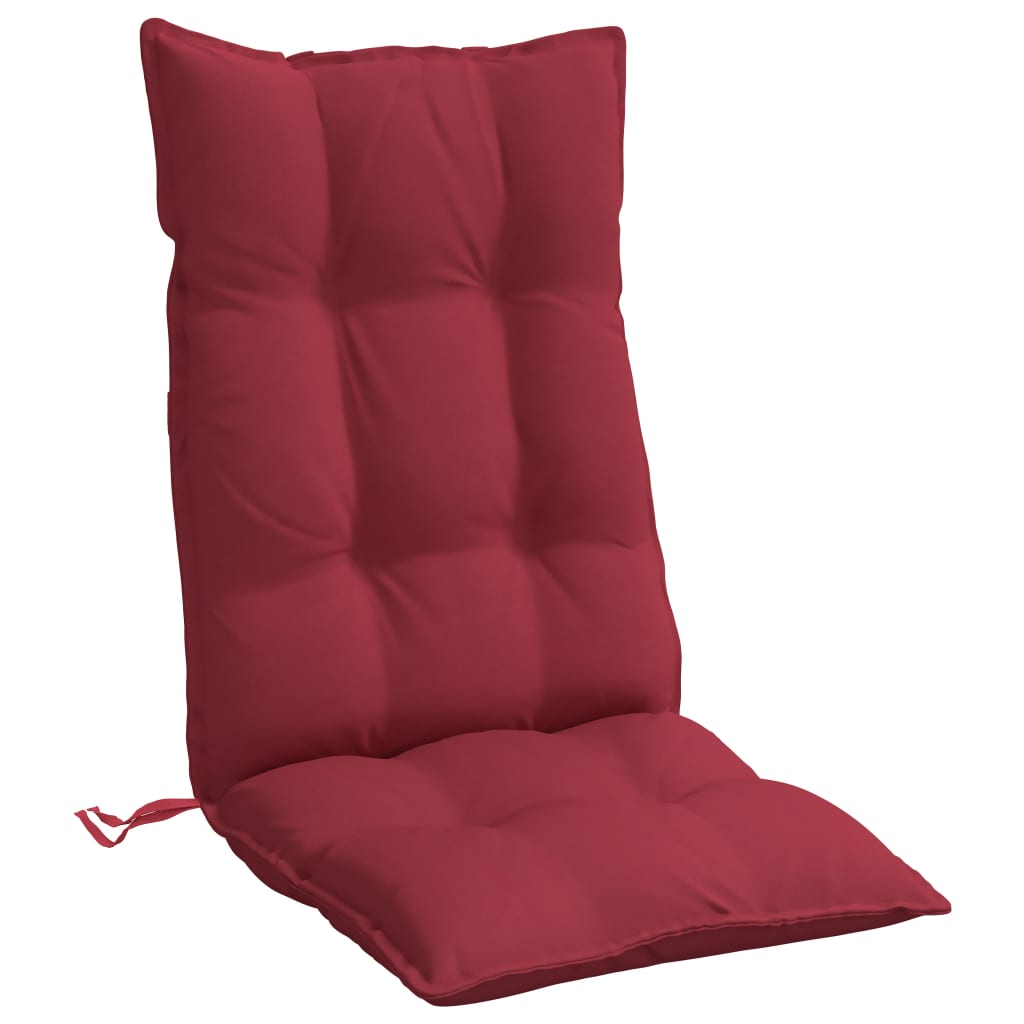 High Back Chair Cushions 6 pcs Burgundy Oxford Fabric