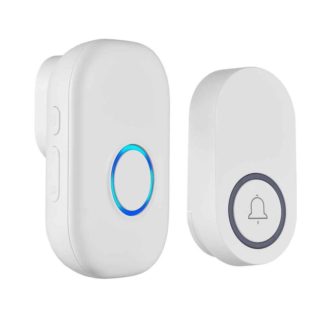 Wireless Door Bell IP44 Waterproof Doorbell Chime 656ft Range Portable Door Chime Kit with 32 Music 4 Volume Levels for