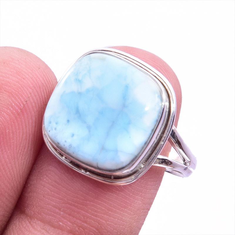 Кольцо из серебра 925 пробы с драгоценным камнем Natural Republic Larimar, размер 10 z2E98